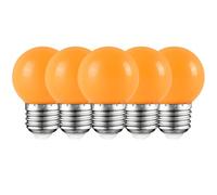 HUAMu E27 Colored LED Bulbs 2W, Orange G45 Round LED Bulb, for Wedding Bedroom Bar Christmas Holiday Party Decoration, 5 Pack