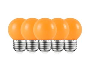 HUAMu E27 Colored LED Bulbs 2W, Orange G45 Round LED Bulb, for Wedding Bedroom Bar Christmas Holiday Party Decoration, 5 Pack