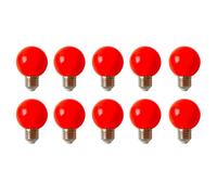 HUAMu E27 G60 Colorful LED Bulb,Lighting Bulbs,GolfBall Bulb,3W Color Edison Screw Cap LED Light,300LM, AC220V-240V, 10 Pack,Red
