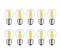 HUAMu E27 LED Energy-Saving Bulb, Filament Candle 4W 40W Halogen Bulbs Equivalent, Non-dimmable, 6500K Daylight White, g45 Small Edison Screw Transparent Bulb, 400lm, AC220-240V,10 Pack