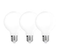 HUAMu Edison E27 G80 LED Globe Light Bulbs 5W, 50 Watt Incandescent Bulb Equivalent,Diameter 80MM Omnidirectional Warm White 3000K with Milky Glass Lamp Shade, 3 Pack