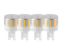HUAMu G9 5W LED Light Bulbs, No Flicker,No Dimmable, 5W Equivalent to 50W Halogen Bulbs,500LM,3000K Warm White, AC220-240V, G9 Energy Saving Light Bulbs, 360° Beam Angle, 4-Pack (Warm White)