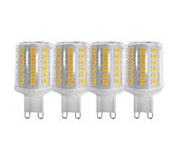 HUAMu G9 9W LED Light Bulbs, Flat Round, 88 Led Chips, Equivalent to 80W Halogen Bulbs, 800LM, 3000K Warm White, 360° Beam Angle, AC 220-240V, Non-Dimmable,4 Pack