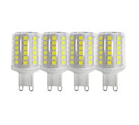 HUAMu G9 9W LED Light Bulbs, Flat Round, 88 Led Chips, Equivalent to 80W Halogen Bulbs, 800LM, 6000K Daylight White, 360° Beam Angle, AC 220-240V, Non-Dimmable,4 Pack