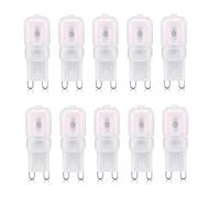 HUAMu G9 LED Bulbs 3W Energy Saving Lamps with Frosted Plastic Cover, Soft 3000K Warm White Light, Replace 30W Halogen Bulb, 300 Lumens, 360° Beam Angle, AC 220V, Non Dimmable, Pack of 10