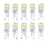 HUAMu G9 LED Bulbs Cool White, 3W, 300LM, 6000K, Equivalent to 30W Halogen, Not Dimmable for Lighting Decor, Chandelier, Pack of 10