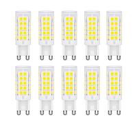 HUAMu G9 LED Energy Saving Light Bulb, Ceramic Base, 2835SMD, 5W, 50W Halogen Equivalent, Daylight White 6000K, 500LM, AC220-240V, 360° Viewing Angle, 10-Pack