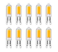 HUAMu LED G9 2W LED COB Bulb 250LM, AC220-240V, Warm White 3000K, Energy Saving Bulb CRI80, Full Glass, 25W Halogen Bulb Equivalent, 360° Beam Angle, 10 Packs