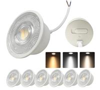 HUAMu Pack of 6 LED Module 7W Diameter 50 x 23 mm 3CCT Warm White Natural White Cool White 45° Replaces GU10 MR16 Lamp for Recessed Downlights Recessed Spotlights Ceiling Lights