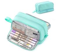 HuaMuDM Large Capacity 4 Compartment Pencil Case, E, Nylon Duffel Bag, 100+ Storage