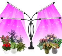 HuaMuDM Plant Grow Light, 2-Head LED Plant Lamp, Full Spectrum, 360° Adjustable, White, Silicone, Indoor, 9W, A++ Efficiency, Clip-on, Living Room, Automatic, Not Waterproof