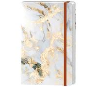 HUAMXE A5 Hardcover Lined Journal Notebook, 160 Pages Gray White Gold