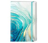 HUAMXE A5 Hardcover Lined Journal Notebook, 160 Pages White Blue