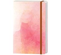 HUAMXE Lined Journal Notebook, Cute Hardcover Journal for Women, Medium 5.7 x 8.4 in, 160 Pages Thick Paper, Aesthetic Floral A5 College Ruled Notebook for Journaling Writing Work Office School, Pink