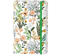 HUAMXE Lined Journal Notebook, Hardcover Journal for Women, Medium 5.7 x 8.4 in, 160 Pages Thick Paper, Cute Aesthetic Floral College Ruled Notebook for Writing Journaling Work Office School, Flower