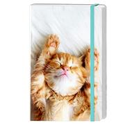 HUAMXE Lined Journal Notebook, Hardcover Journal for Women, Medium 5.7 x 8.4 in, 160 Pages Thick Paper, Cute Aesthetic Floral College Ruled Notebook for Writing Journaling Work School Office, Cat
