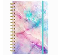 Huamxe Spiral Journal Notebook, Hardcover Lined Journal for Women, Medium 6 x 8.4 in, 160 Pages Thick Paper, Cute A5 College Ruled Notebooks for Journaling Writing Work Office School, Colorful Marble