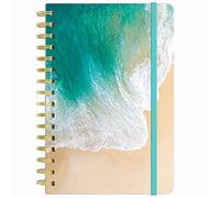 Huamxe Spiral Journal Notebook, Marble Hardcover Lined Journal for Women, Medium 6 x 8.4 in, 160 Pages Thick Paper, Cute A5 College Ruled Notebooks for Journaling Writing Work Office School, Beach