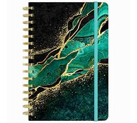 Huamxe Spiral Journal Notebook, Marble Hardcover Lined Journal for Women, Medium 6 x 8.4 in, 160 Pages Thick Paper, Cute A5 College Ruled Notebooks for Journaling Writing Work Office School, Green