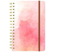 Huamxe Spiral Journal Notebook, Marble Hardcover, Medium 6x 8.4 in, 160 Lined Pages Premium Thick Paper, Cute Aesthetic A5 College Ruled Notebook for Journaling Writing Work Office Women, Pink Sunglow