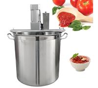 HuanEssentric Automatic Food Mixer with Barrel,Stainless Steel Food Mixer Hot Pot Seasoning Bottom Soup Sauce Stirrer Machine,Adjustable Stirring Speed for Jam 25L