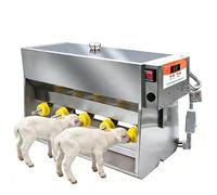 HuanEssentric Automatic Piglet Feeder,Suckling Machine Lambs,Stainless Steel Constant Temperature Feeder,10/14 Nipple Fully Automatic Nipple Feeder with Sound Simulation 14nipples