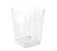 Huang Acrylic Clear Square Wastebasket Trash Can | Garbage Container Bin for Bathrooms, Kitchens, Home Offices | Shatter-Proof, Stylish, Durable and Compact Design