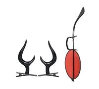 HUANGANG Alastor Cosplay Glasses Monocle with Eyeglasses Chain Devil Horns Hair Clips Horn Headwear for Halloween Theme Party
