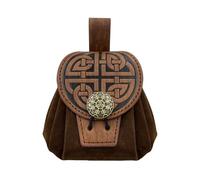 HUANGENG Medieval Cube Bag Waist Bag PU Leather Coin Bag Embossed Change Purse Old Styles Belt Bag Waist Pack for Carnivals