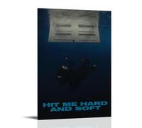 HUANGFX Hit Me Hard And Soft Music Album Wall Art Print Canvas Poster Decoration Poster 12x18inch(30x45cm) Frame-style
