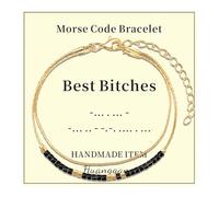 Huanggang Inspirational Gifts for Women, Morse Code Bracelets Secret Message for Daughter Mom Best Friend Teacher Mother's Day Valentine's Day Birthday Christmas Graduation Unique Funny Gifts, 4 UK