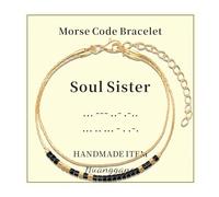 Huanggang Inspirational Gifts for Women, Morse Code Bracelets Secret Message for Daughter Mom Best Friend Teacher Mother's Day Valentine's Day Birthday Christmas Graduation Unique Funny Gifts, 4 UK