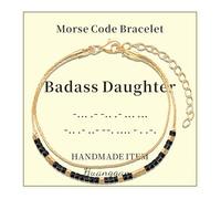 Huanggang Inspirational Gifts for Women, Morse Code Bracelets Secret Message for Daughter Mom Best Friend Teacher Mother's Day Valentine's Day Birthday Christmas Graduation Unique Funny Gifts, 4 UK