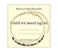 Huanggang Inspirational Gifts for Women, Morse Code Bracelets Secret Message for Daughter Mom Best Friend Teacher Mother's Day Valentine's Day Birthday Christmas Graduation Unique Funny Gifts, 4 UK