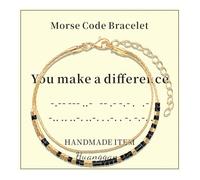 Huanggang Inspirational Gifts for Women, Morse Code Bracelets Secret Message for Daughter Mom Best Friend Teacher Mother's Day Valentine's Day Birthday Christmas Graduation Unique Funny Gifts, 4 UK