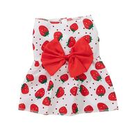 HUANGGG Dog Flowers Print Dress with Bowknot Spring Wedding Dog Skirt Sweet Lightweight Small Lovely Dogs Skirt