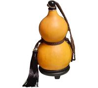 HuangguiyuanV Natural Wine Gourd Bottle,Outdoor Water Bottle with Tassel Rope,Portable Crafts Wine Jar for Indoor Decoration (200ml)
