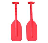 HuangguiyuanV Telescopic Kayak Paddle,Aluminum Alloy T- Handle Paddle,for Outdoor Kayak Water Sports Safety Boat Accessories (Red,2pcs)