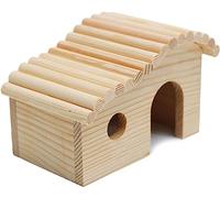 HuangguiyuanV Wooden Hamster House,Natural Hamster Hideout Habitats Décor,Cage Accessories for Dwarf Hamsters Chinchillas