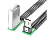 HUANGING 5-200cm 90 Degree USB 2.0 to USB 5Pin Down Bend Flat Cord Silicone Cable for Smartphones Tablets 5V2A Charging