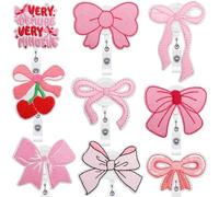 HUANGING 9Pcs Nurse Badges Clip Bowknot Tie Reusable Polyester Crafting Accessories for Staff Hospital Use