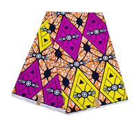 HUANGING African Waxed Printing Fabric 3Yard Double Side Geometric Print Polyester Fabric For Sewing Craft and Home Decoration