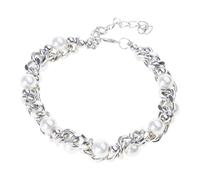 HUANGING Beaded Stainless Steel Tarnish Resistant Sturdy Design Edgy Twisted Bead Unique Unisex Cold Fashion Stainless Steel Wristband for Men