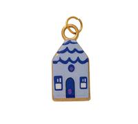HUANGING Elliptical Hand Painted Metal Pendant for Necklace Earring Jewelry Accessory for Creative Projects Jewelry Supplies