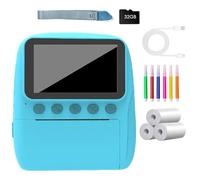 HUANGING Instantly Print Camera For Kids With 32GB Card Coloring Pen 1080P Retro Design For Ages 3-12 Durability& Safe Materials