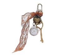 HUANGING Love Styles Keychain Integrated Pocket Watch Timekeeping Alloy Craftsmanship Vintage Styles Keychain with Heart