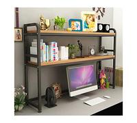 Huangj-0527 Bookcase Storage Shelves 2-Tier Wood Desktop Bookshelf, Multipurpose Desktop Bookcase for PC Desk, Display Shelf Rack Organizer for Dorm Office Home - Brown Book Shelves