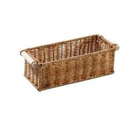 Huangj-0527 Fruit Racks Imitation Rattan Baskets for Organizing Organizer Long Narrow Woven Rectangular Veg Basket(Small)