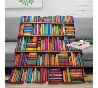 HUANGJIAHUI Bookshelf Bedding 3D Printed Throw Blanket Soft Cozy Lightweight Fluffy Plush Gifts for Bed And Couch for Boys Girls All Season Couch Sofa 80x90inch(200x230cm)