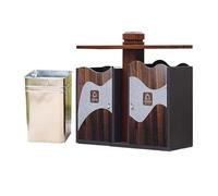 huanglyc-232 Garbage Can, Outdoor Imitation Wood Trash Can Chinese Style Classified Metal Rubbish Bin, Outdoor Waste Bins